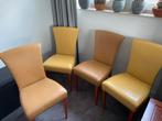 Set van 4 leren stoelen, Huis en Inrichting, Ophalen, Gebruikt, Overige kleuren, Leer