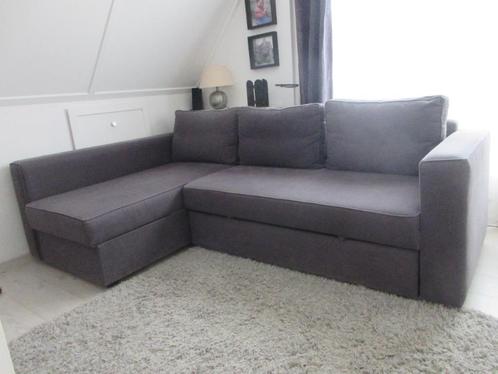 IKEA slaapbank Manstad, Huis en Inrichting, Slaapkamer | Slaapbanken, Gebruikt, 140 cm, 200 cm, Tweepersoons, Bruin, Grijs, Ophalen
