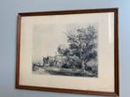 Rembrandt ets in houten lijst, Antiek en Kunst, Kunst | Etsen en Gravures, Ophalen of Verzenden