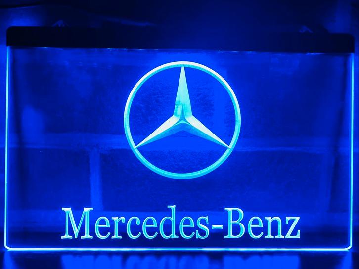 Led Lichtbord MERCEDES 3d neon look, Verzamelen, Merken en Reclamevoorwerpen, Nieuw, Lichtbak of (neon) lamp, Ophalen of Verzenden