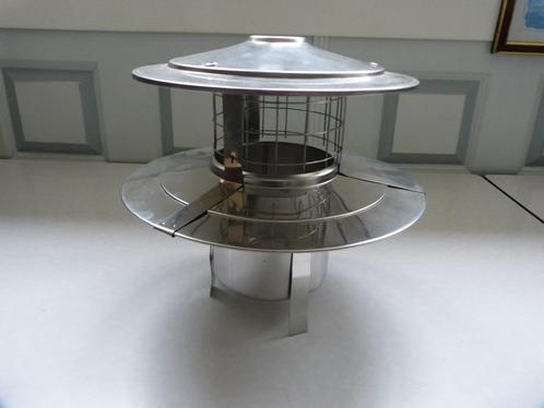 NIEUW RVS regenkap met gaas 125 mm enkelwandig RVS 316 . Gek, Doe-het-zelf en Verbouw, Ventilatie en Afzuiging, Nieuw, Afzuiger