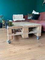 Salontafel pallets op wieltjes, Huis en Inrichting, Tafels | Salontafels, 50 tot 100 cm, Minder dan 50 cm, 100 tot 150 cm, Industrieel