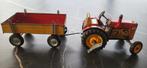 Blikken Tractor Zetor met kar werkt goed, Antiek en Kunst, Antiek | Speelgoed, Ophalen of Verzenden
