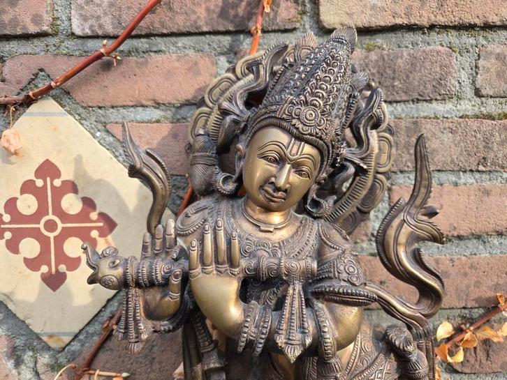 Krishna Messing Beeld, Antiek en Kunst, Kunst | Niet-Westerse kunst, Ophalen of Verzenden