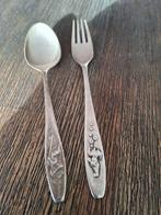 Vintage Wilkens verzilverd kinderbestekje met kaboutertjes, Ophalen of Verzenden, Zilver