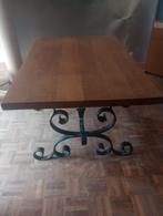 Tafel eik met smeedijzer onderstel 115x75x55, Ophalen, 50 tot 100 cm, Zo goed als nieuw, Minder dan 50 cm