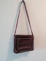 Vintage leren schoudertas, Sieraden, Tassen en Uiterlijk, Tassen | Damestassen, Ophalen of Verzenden, Gebruikt, Bruin, Schoudertasje