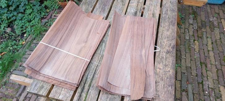 Notenhout Fineer, Doe-het-zelf en Verbouw, Hout en Planken, Gebruikt, Overige typen, Overige houtsoorten, Minder dan 200 cm, Minder dan 25 mm