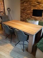 Stevige houten eettafel 180x90 rechthoekig, Ophalen, Gebruikt, 50 tot 100 cm, 150 tot 200 cm