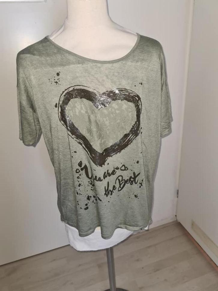 groen shirt maat XL   *v24*, Kleding | Dames, T-shirts, Zo goed als nieuw, Maat 46/48 (XL) of groter, Groen, Korte mouw, Ophalen of Verzenden