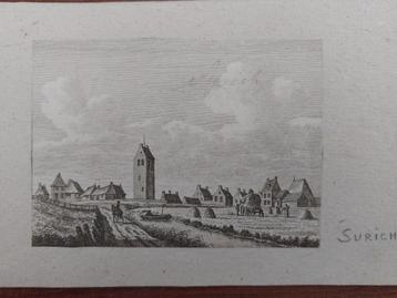 328 / Dorp Surich - Zurich Friesland Kopergravure uit 1790 beschikbaar voor biedingen