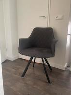 4x Grijze Eetkamerstoelen met Armleuning, Huis en Inrichting, Stoelen, Ophalen, Gebruikt, Vier, Stof