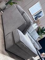 Woood Ribstof Hoekbank - Grijs - 287 x 200, Ophalen, 250 tot 300 cm, Woood ribstof thomas hoekbank modern grijs loungebank, -
