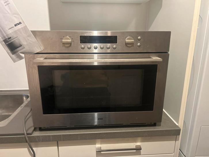 Atag Inbouw Oven met Grill, Witgoed en Apparatuur, Ovens, Gebruikt, Inbouw, Oven met grill, 45 tot 60 cm, Hete lucht, Magnetronfunctie