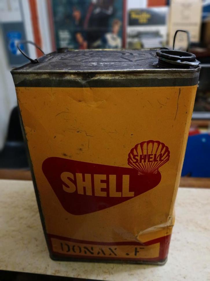 Oud Shell olieblik groot 20 liter, Verzamelen, Blikken, Gebruikt, Overige, Ophalen of Verzenden