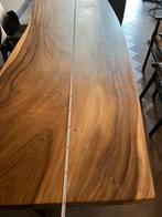 Houten Eettafel - Suar Boomstam tafelblad- Zo Goed Als Nieuw, Huis en Inrichting, Tafels | Eettafels, Ophalen, 200 cm of meer