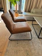 Fauteuil (s)cognac bruin lederlook, Huis en Inrichting, Stoelen, Ophalen, Overige materialen, Twee, Bruin
