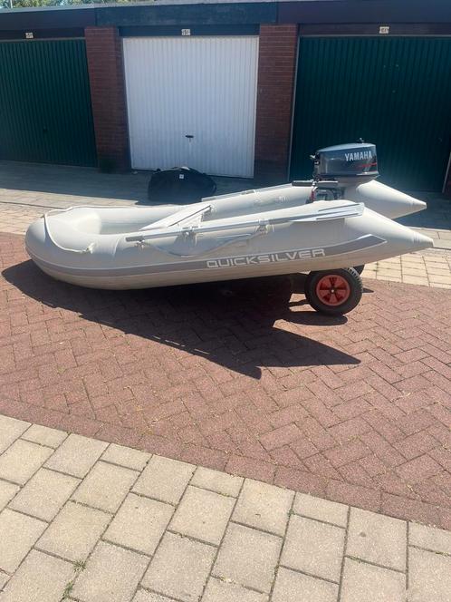 Quicksilver + Yamaha 4pk 2takt, Watersport en Boten, Rubberboten, Gebruikt, Quicksilver, Aluminium, Minder dan 70 pk, Benzine