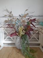 Vaas met kunstbloemen boeket herfst/winter, Verzenden, Gebruikt, Binnen