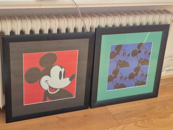 Prints Mickey mouse ingelijst popart  beschikbaar voor biedingen
