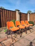 4 vintage oranje WS design kantinestoelen / stapelstoelen, Huis en Inrichting, Stoelen, Kunststof, Ophalen, Overige kleuren