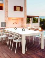 NIEUW Uitschuifbare tuin tafel wit 1.00x1.80 of 1.00x2.20, Tuin en Terras, Tuinsets en Loungesets, Ophalen, Nieuw, Eettafel