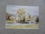 Boxmeer, kasteel aquarel  kunst, Verzamelen, Ansichtkaarten | Nederland, Verzenden, Ongelopen, Limburg