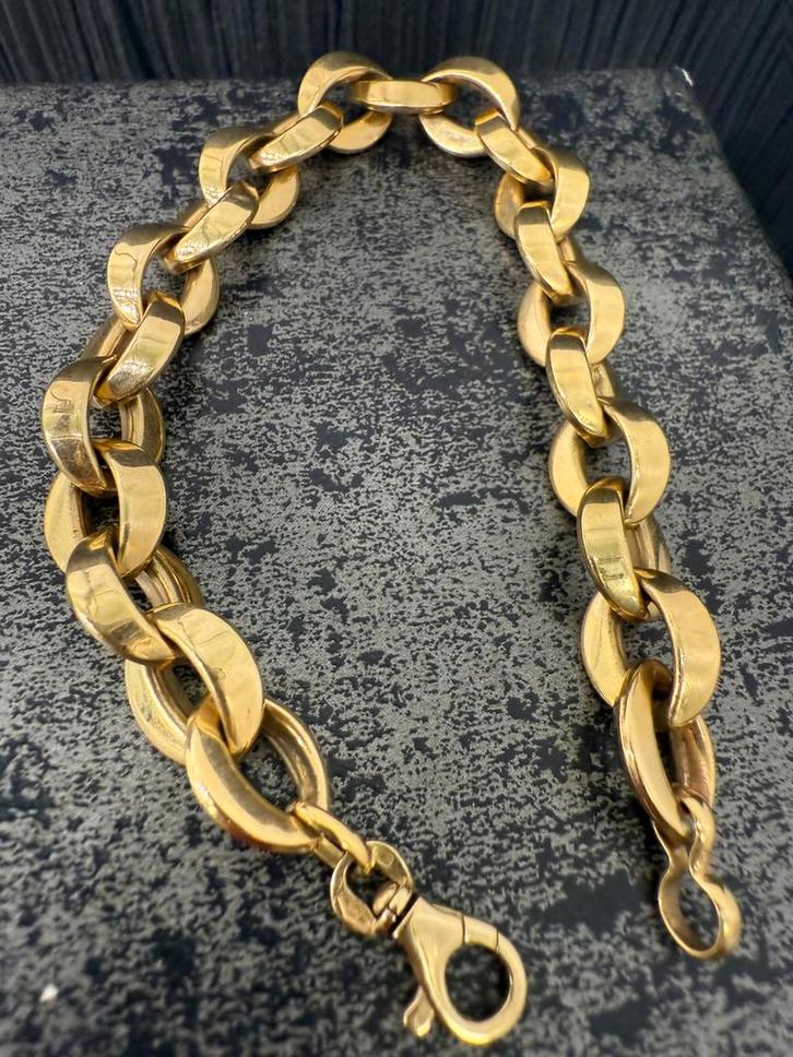 Prachtige 14 karaats gouden armband, Sieraden, Tassen en Uiterlijk, Armbanden, Nieuw, Goud, Ophalen of Verzenden