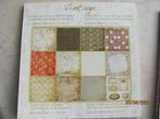 NIEUWSTAAT papier VINTAGE paperpad geelbruin 12 retro DESIGN, Hobby en Vrije tijd, Scrapbooking, Ophalen of Verzenden, Nieuw, Papier of Karton