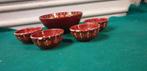 Schalenset 5-delig aardewerk rood, Ophalen of Verzenden, 'T Olde Gre-j, Info@toldegrej.nl, Endepoelstraat 20f Didam