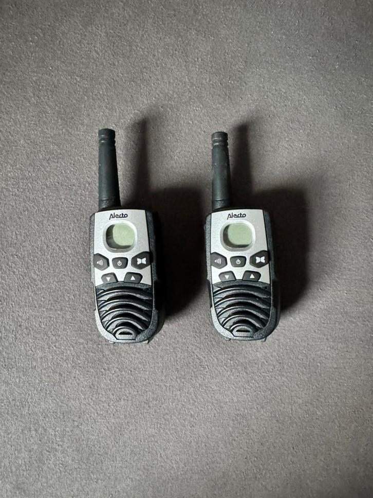 Alecto FR-24 Walkie talkie LCD display met verlichting Zwart, Telecommunicatie, Portofoons en Walkie-talkies, Gebruikt, Portofoon of Walkie-talkie
