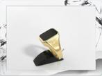 14k gouden zegelring met onyx, Sieraden, Tassen en Uiterlijk, Ringen, Ophalen of Verzenden, Zo goed als nieuw, 17 tot 18, Dame of Heer