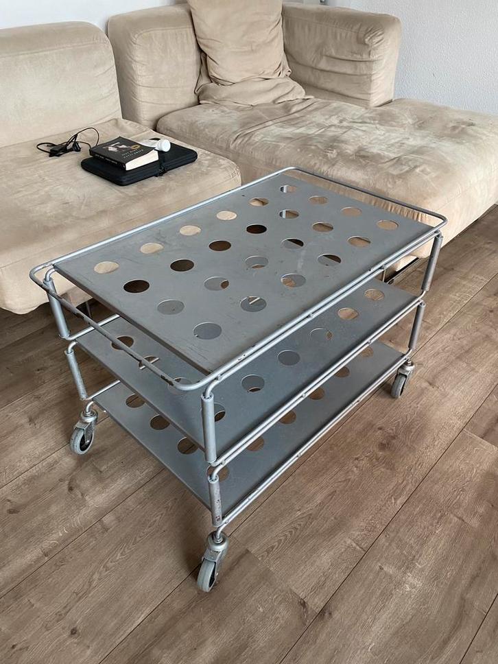 Vintage Ikea Niels Gammelgaard Tunsta trolley / koffietafel, Huis en Inrichting, Tafels | Salontafels, Zo goed als nieuw, 50 tot 75 cm