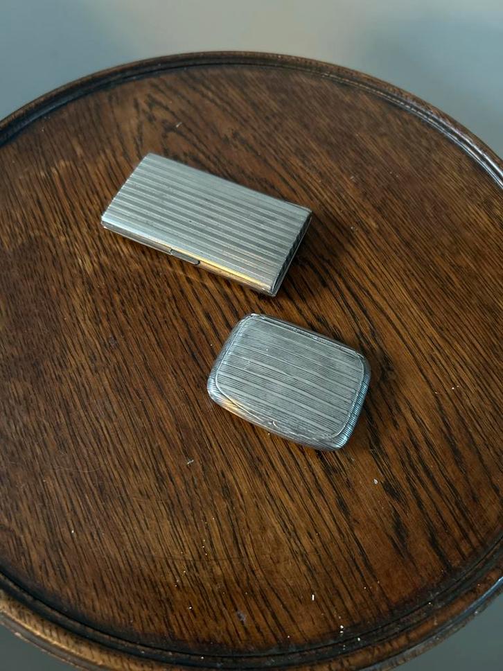 Vintage Verzilverde Doosjes - Erfenis, Antiek en Kunst, Antiek | Goud en Zilver, Zilver, Ophalen of Verzenden