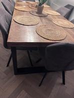 De Bommel eettafel van mangohout met metalen poten, Huis en Inrichting, Tafels | Eettafels, Ophalen, 100 tot 150 cm, Zo goed als nieuw