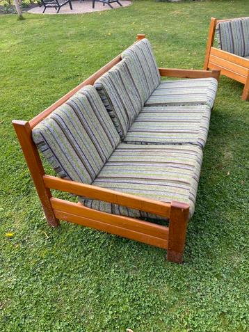 Vintage Scandinavische Grenen design bank fauteuil  beschikbaar voor biedingen