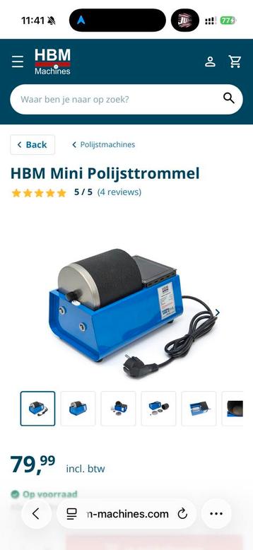 HBM Mini Polijsttrommel + Kogels - Zo Goed Als Nieuw beschikbaar voor biedingen