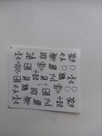 Velletje nagel water decals stickers jel-70 teksten hartjes, Verzenden, Zwart, Nieuw, Handen en Nagels