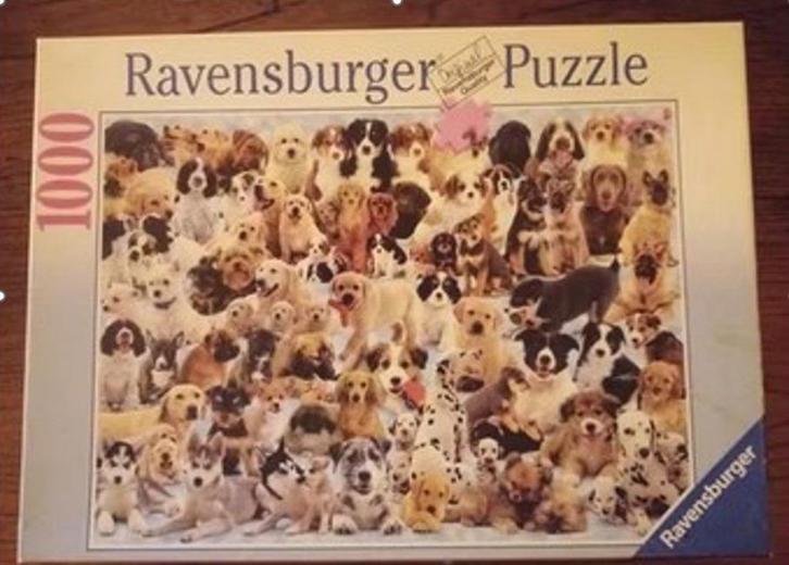 Ravensburger puzzel "Hondencollage", Hobby en Vrije tijd, Denksport en Puzzels, Zo goed als nieuw, Legpuzzel, 500 t/m 1500 stukjes