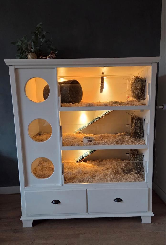 Cavia - hok (flat) te koop!, Dieren en Toebehoren, Knaagdieren en Konijnen | Hokken en Kooien, Gebruikt, Hok, 90 cm of meer, 110 cm of meer