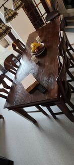 Teakhouten Tafel 2,20 x 0,90, Ophalen, Gebruikt, Teakhout, 200 cm of meer