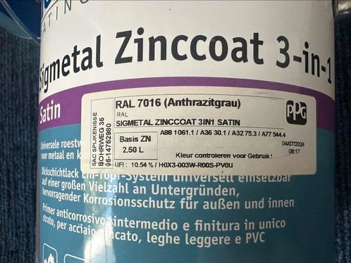 Sigma Zinccoat 3in1 Satin Ral 7016 antraciet grijs 25 liter, Doe-het-zelf en Verbouw, Verf, Beits en Lak, Nieuw, Verf, 20 liter of meer