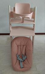 Stokke tripp trapp roze met babyset en newbornset, Ophalen, Gebruikt, Meegroeistoel