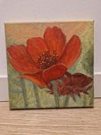 Klaproos schilderij acryl rood 20x20, Antiek en Kunst, Kunst | Schilderijen | Modern, Ophalen of Verzenden