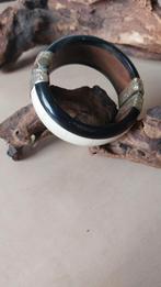Vintage Armband Hoorn, Hout & Messing, Sieraden, Tassen en Uiterlijk, Armbanden, Ophalen of Verzenden, Gebruikt, Bruin, Hout