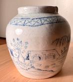 Blauw-wit potje in Ming-stijl met craquelé decor, Ophalen