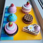 Houten Taartjes Set - Speelgoed Keuken, Kinderen en Baby's, Speelgoed | Houten speelgoed, Ophalen of Verzenden, Zo goed als nieuw