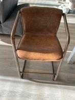 3x Cognac kleurige barkrukken, Huis en Inrichting, Barkrukken, Met voetsteun, 60 tot 90 cm, Leer, Ophalen of Verzenden