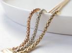 18 Karaat Tricolor Gouden Mesh Schakel Armband, Sieraden, Tassen en Uiterlijk, Armbanden, Ophalen of Verzenden, Zo goed als nieuw