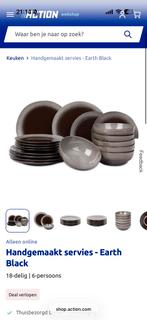18-delige Bordenset Earth Black - Nieuw in Doos, Nieuw, Ophalen of Verzenden, Bord(en), Effen